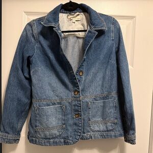 White Tuff Blue Denim Jacket - Women's Casual Jean Coat